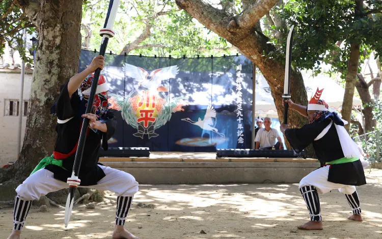 Bojutsu main dance (leading staff, sword stick: said to be passed down by Nakama Mitsukeima)